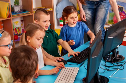 students using laptops